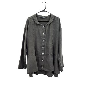 Amy Rigg Women's Denim Button Front Peplum Top